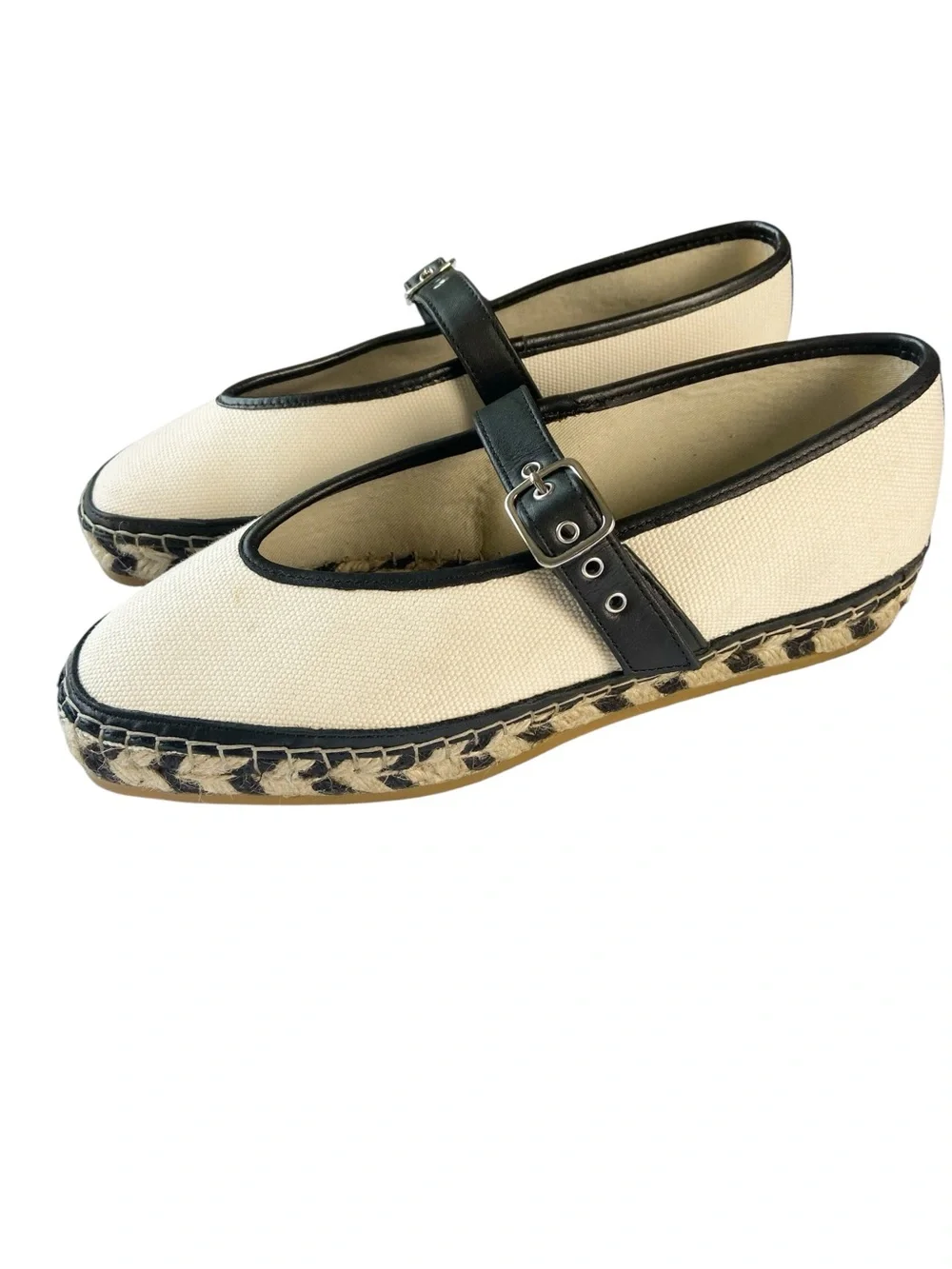 Madewell The Remy Mary Jane Canvas Espadrille Flats Size 8.5 NWT